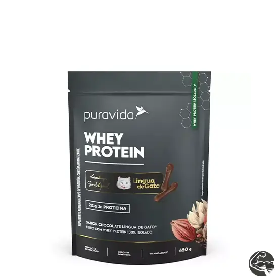 Whey Protein Isolado Língua de Gato 450g - Puravida